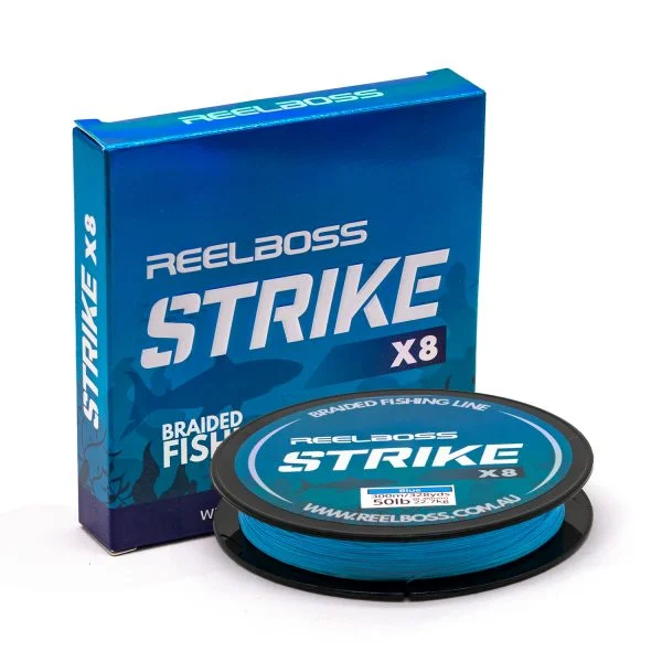 ReelBoss Strike x8 Blue 8 Strand Braid Fishing Line - ReelBoss, blue braided  fishing line 