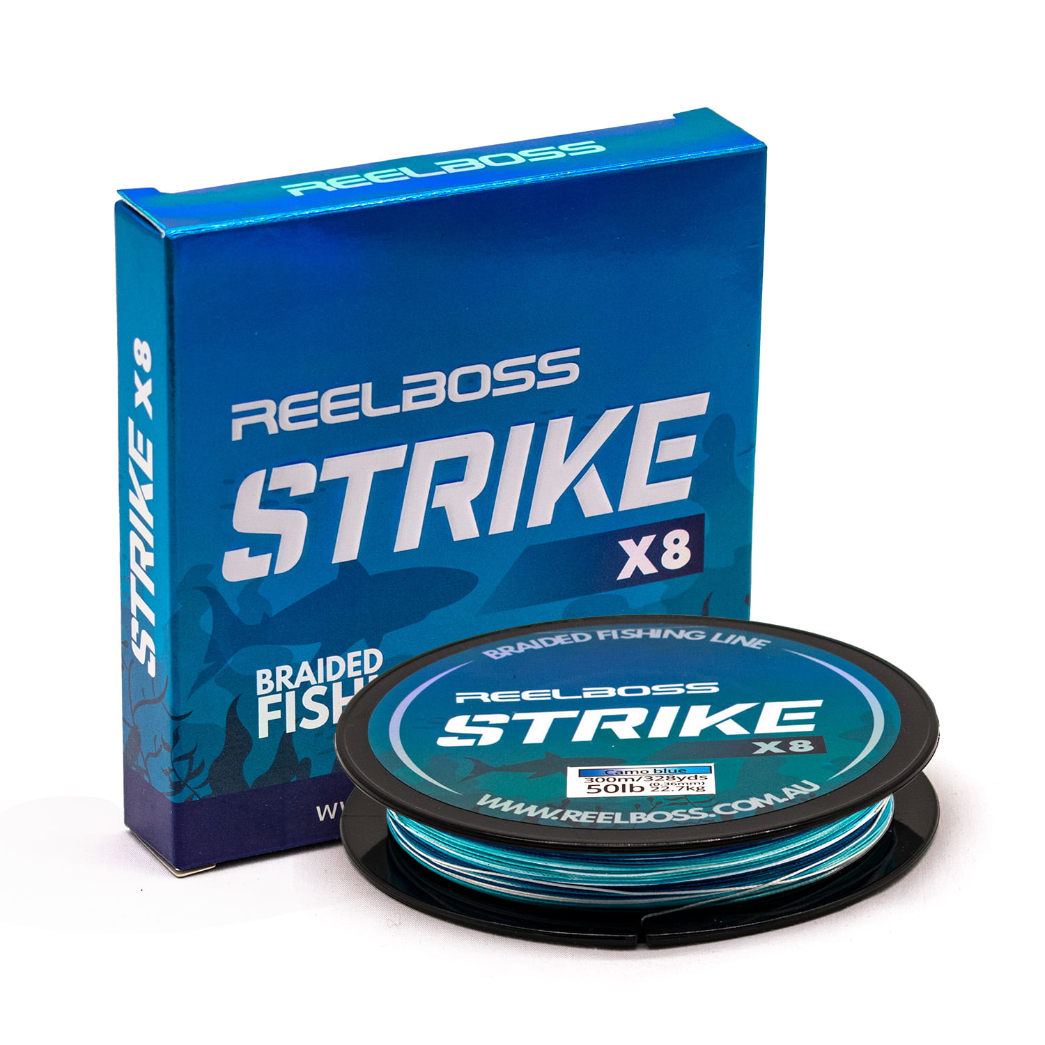 ReelBoss Strike x4 Camo Blue Braid Fishing Line - ReelBoss