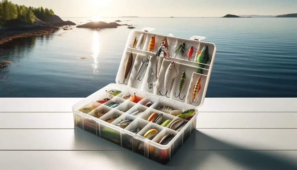 A tacklebox of lures.