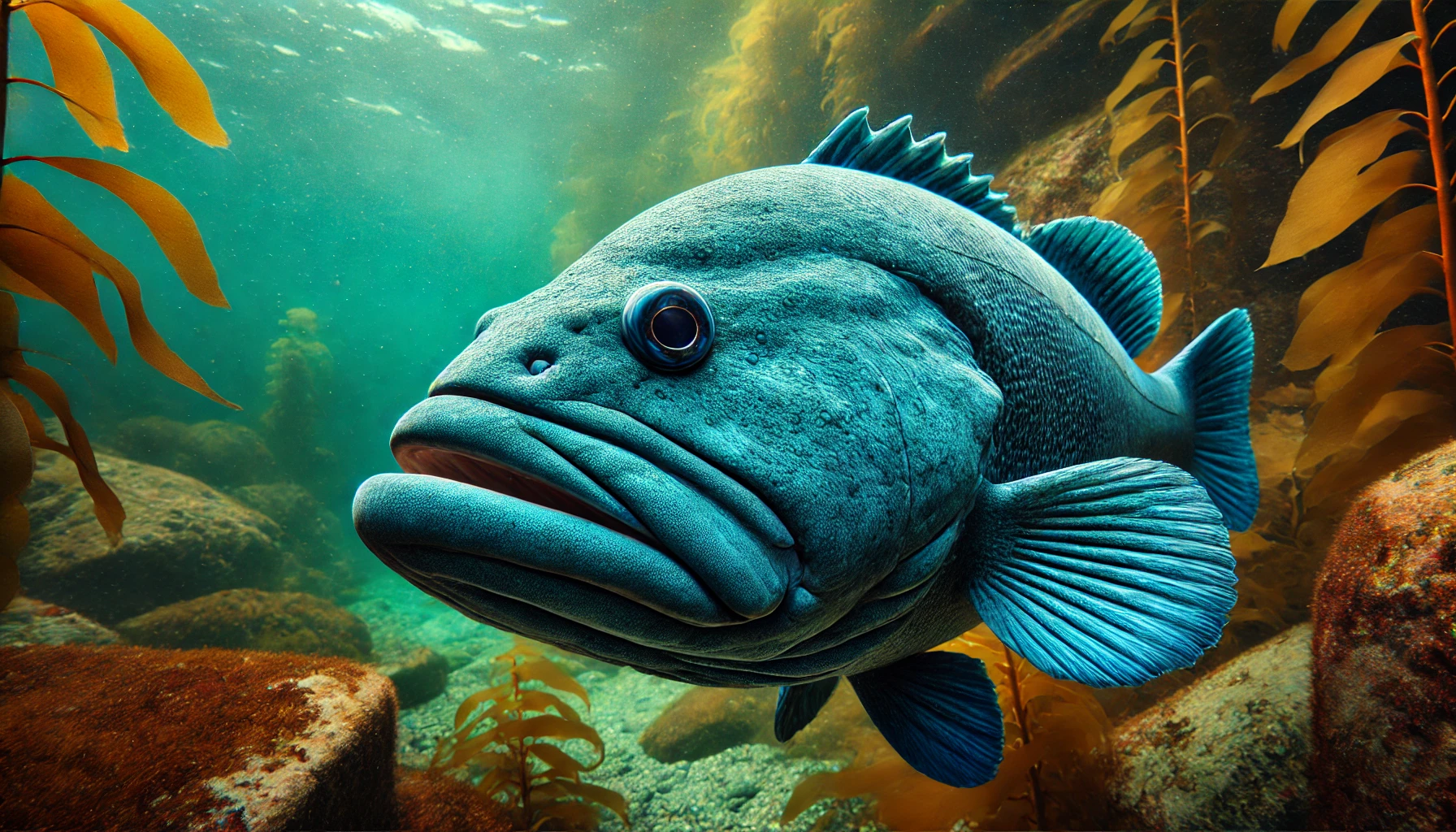 Ultimate Guide to Catching Western Blue Groper in Australia  1 Western Blue Groper swimming underwater.